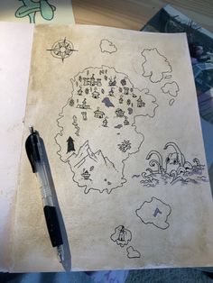 a paper with some drawings on it