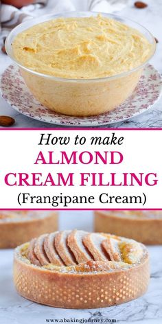 how to make almond cream filling from frangane cream in a pie pan and on a plate