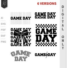 6 versions of game day stickers for windows and macbook air, laptops