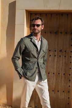 Green Solaro Jacket, Dark Green wool Jacket, Casual Solaro summer jacket, Wool summer green jacket, Giacca Solaro verde, Giacca in lana verde scuro, Giacca estiva Solaro casual, Giacca estiva in lana verde, Veste Solaro verte, Veste en laine vert foncé, Veste d'été Solaro décontractée, Veste d'été en laine verte, Casual Layered Outfits, Pini Parma, Unstructured Jacket, Herringbone Jacket, Safari Shirt, Smart Casual Men, Houndstooth Jacket, Safari Jacket, Flannel Jacket