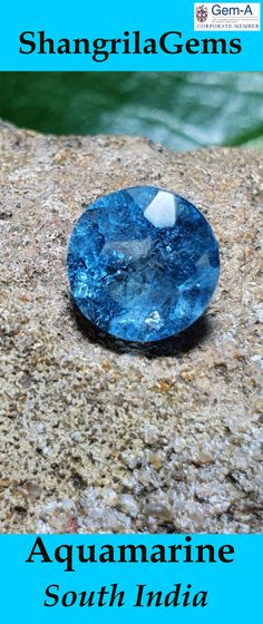 7.8mm 3.27ct Aquamarine round brilliant cut faceted gem Rich Blue unheated from Tamil Nadu India 7.8 round by 5.5mm deep