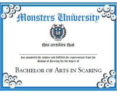 an award certificate with bubbles in the middle and blue border around it, on top of a white background