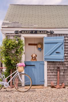 Park your bike and come on in with OLD NORTH WHARF COTTAGE, NANTUCKET from the series Gray Malin on Nantucket. Cosy Cottage, Gray Malin, Framing Photography, Summer Memories, Fine Art Photography Print, Photography Prints Art, Beach Cottages