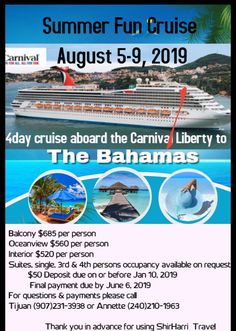 the carnival flyer for summer fun cruise