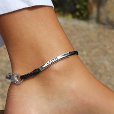 Show off your unique style with this ENGRAVABLE heirloom-worthy anklet! Engraving is a snap, and totally FREE! Crafted with a single braided, leather strand and silver plated crescents, this engravable ankle accessory is perfect for expressing yourself - with up to 16 characters (including symbols!), you can let your personality shine with every step. Engraving is FREE! maximum of 16 characters can be engraved single braided leather strand silver plated engravable crescent silverplate clasp may Ankle Accessories, Character Symbols, Expressing Yourself, Leather Anklets, Single Braid, Braided Leather, Custom Engraving, 10 Inch, Crescent