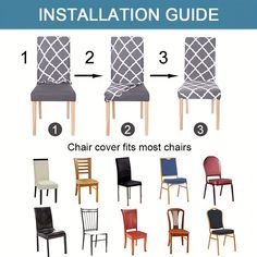 the instructions for how to make an upholstered dining room chair with different styles and colors