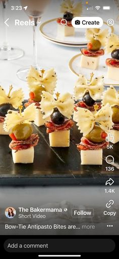 the app is showing an image of food and wine glasses on top of each other