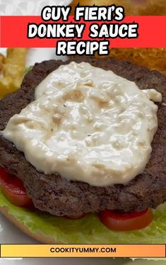 there is a hamburger with mayonnaise on it