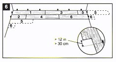 a diagram showing how to measure the width of a wooden bench with measurements on it