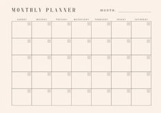 a printable calendar for the month planner