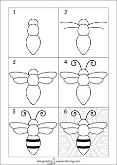 how to draw a bee for kids with pictures and instructions on how to draw it