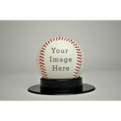 a baseball on a black base with a white and red ball in the center that says your image here