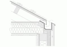 an architectural drawing shows the details of a stair railing and how it is connected to the roof