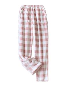 PRICES MAY VARY. Material:This cozy fuzzy pj pants is made of super-soft and skin-friendly material, making relaxing as comfort as possible.Perfect for sleepwear, nightwear, loungewear or going out. Design:This women's coral fleece pajama bottoms featuring classic plaid pattern,elastic waist for a flattering fit and two side pockets for convenience. Loose long pants with a jogger fit are intended for winter,you can also choose for the straight style for more freedom. A Warm Gift:Whether you're l Cute Soft Pj Pants, Fuzzy Pants Pajamas, Cute Plaid Pants, Wide Leg Pyjama Pants, Fuzzy Christmas Pajama Pants, Preppy Pajama Pants, Cute Pj Sets Pants, Pajama Bottoms Pattern, Cool Pajama Pants