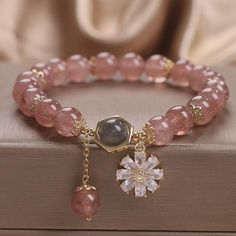 Daisy ? Strawberry Crystal Bracelet freeshipping - Deegnt Strawberry Crystal, Good Things In Life, Inexpensive Jewelry, Pretty Jewelry Necklaces, Enjoy Every Moment, Beads Bracelet Design, Jewelry Accessories Ideas, Classy Jewelry, Lucky You