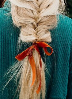 Holiday Hair Accessories, Ribbon Braids, Hair Cute, Have Inspiration, Makeup Salon, Braid Hair, Hair Ribbon, Long Blonde