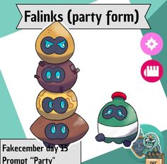 an image of a cartoon character with text that reads falks party form