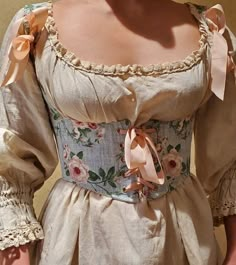 Medieval Bodice, Cottagecore Corset, Fashion Cottagecore, Fantasy Shows, Rococo Fashion, Cottagecore Outfits, Corset Fashion, 18th Century Fashion