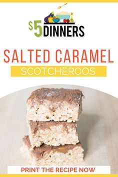 Salted Caramel Scotheroo Recipe from $5 Dinners Salted Caramel Glaze, Scotcheroos Recipe, Special K Cereal, Caramel Glaze, Special K, Caramel Topping, Melting Chocolate Chips, Chocolate Topping