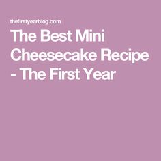 the best mini cheesecake recipe - the first year