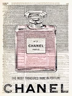 an advertisement for chanel perfume, with the caption's name on it