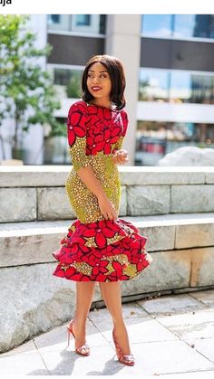 Ankara Outfits, Ankara Short Gown Styles, Ankara Dress Styles, Ankara Designs, African Styles, Short African Dresses, African Fashion Skirts