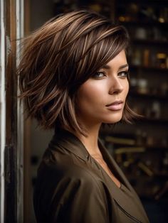 Honey Brown Short Hair, Asian Hair Highlights, Black With Blonde Highlights, Hairstyles For Women In Their 40s, Honey Brown Hair Color, Brown Short Hair, Guest Hairstyles, Brown Hair Inspiration, Women In Their 40s