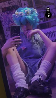 C o s   #omori #basilomori #cosplay Basil Cosplay, Cool Cosplays, Purple Guy Cosplay, Closet Cosplay Ideas, Oc Cosplay, Outfit Oc, Basil Omori, Closet Cosplay