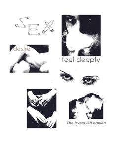 four different pictures with the words desire, feel deeply and the image of two women's hands