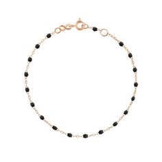 Gigi Clozeau - Classic Gigi Black bracelet, Rose Gold, 7.5 Elegant Black Jewelry With Bracelet Strap, Elegant Black Bracelet With Strap, Elegant Yellow Gold Bracelets With Black Beads, Elegant Black Diamond Bracelet As A Gift, Elegant Yellow Gold Bracelet With Black Beads, Elegant Black Diamond Bracelet Gift, Elegant Black Diamond Bracelet For Gift, Elegant Black Enamel Bracelets As Gift, Elegant Black Bracelets