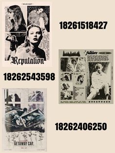 four different types of posters are shown in black and white, including one with the word revolution on it