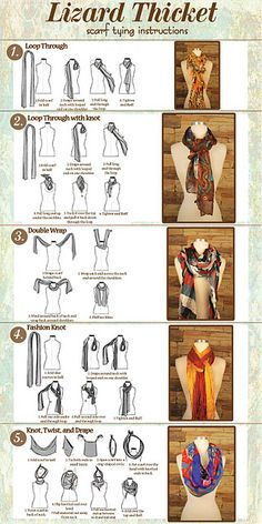 Scarf Tying Instructions... How To Tie Scarves, Tie Scarves, Scarf Tying