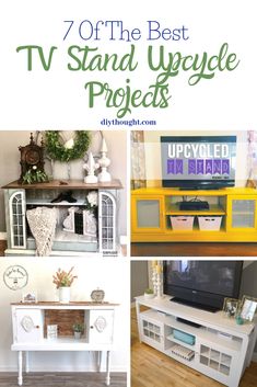 the best tv stand upcycle projects to make it look like they have been painted