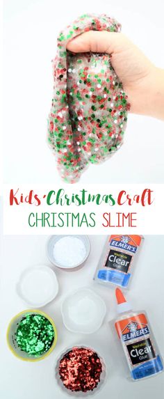 kids christmas craft with glitter and glue