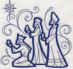 the embroidery design shows three people holding hands