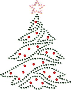 a christmas tree made out of balls on a white background with red and green dots