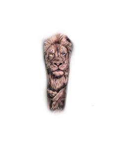 a tattoo design of a lion with blue eyes