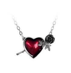 Heart Shaped Pendant Necklace, Hearts And Roses, Diamond Cross Pendants, Rose Necklace, Heart Shape Pendant, Gothic Jewelry