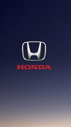 the honda logo is shown in front of an orange and blue sky at sunset or dawn