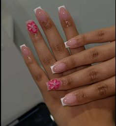 Rave Nails, Barbie Nails, Nails With Glitter, Short Gel Nails, Simple Acrylic Nails, Short Square Acrylic Nails