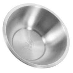 a stainless steel bowl on a white background