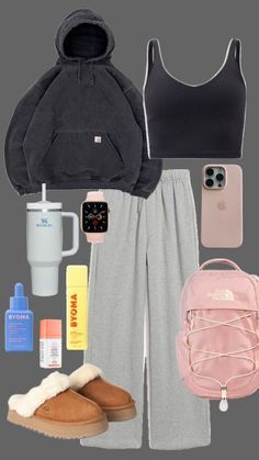 Cozy Sweatpants Outfits, Trip Fits, Cool Sweatpants, Sweatpants Outfit Ideas, Basic Girl Outfit, Outfit Aesthetics, Cutest Outfits, Cool Outfit Ideas, Outfit Layouts