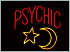 psychic neon sign with star and crescent