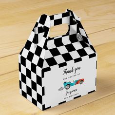 Race Car Boy Birthday Party Favor Box  Zazzle Vintage Car Party, Boys Birthday Party Favors, Monster Truck Birthday Party, Truck Birthday Party, Hot Wheels Birthday, Birthday Party Treats, Monster Trucks Birthday Party