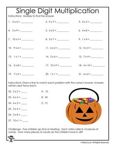 a worksheet for halloween math practice with pumpkins and jack - o'lanterns