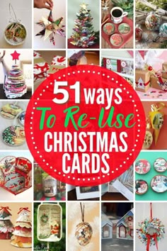 a collage of christmas cards with the words, 5 ways to freshe christmas cards