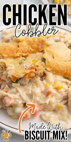 Enjoy a comforting Chicken Cobbler with tender chicken, veggies, and a buttery biscuit topping. Perfect for cozy dinners in under an hour! Chicken Cobbler Recipe, Chicken Cobbler, Cozy Dinners, Chicken Veggies, Chicken Tender, Biscuit Mix, Cozy Meals, Savoury Baking, Dinner Inspiration