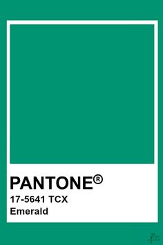 the pantone color is emerald green