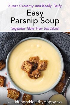 an easy parsnip soup recipe in a bowl