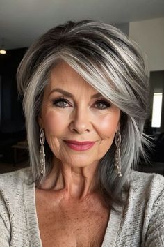 Paula Dean Haircut, Medium Length Layered Hair Styles Over 50 Older Women, Hoda Kotb Hairstyles, Over 40 Medium Length Hairstyles, Grey Black Hair Color, Hairstyles 60 Year Old Women, Hair Color For Older Women Over 50, Hair Color For Women Over 60, Hairstyles Over 60 Older Women New Looks